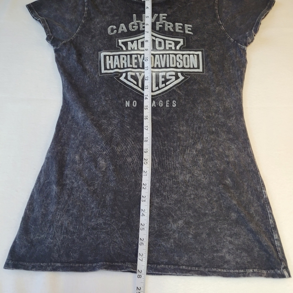 Harley Davidson Womens SZ Medium T-Shirt Gray Black Short Sleeve Black Hills - Picture 6 of 8